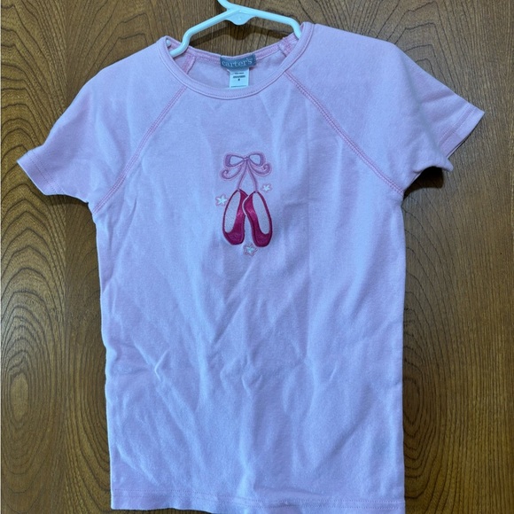 Carter's Pink Embroidered Ballet Slipper Tee Size 8 - Picture 1 of 4